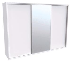Šatní skříň FLEXI 3 se zrcadlem Varianta barvy: Bílá, Šířka: 300 cm, Výška: 240 cm