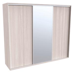 Šatní skříň FLEXI 3 se zrcadlem Varianta barvy: Bílá, Šířka: 280 cm, Výška: 220 cm
