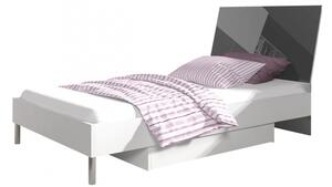 Dětská postel s roštem 90x200 GORT 2 - bílá / lesklá šedá
