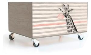 Dřevěná krabice na kolečkách Little Nice Things Giraffe