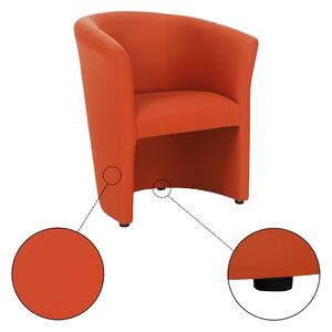Křeslo v jednoduchém moderním designu ekokůže oranžová CUBA