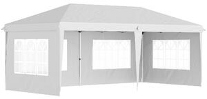 Outsunny Pavilon přibližně 3x6m Vodotěsný Skládací Pavilon s UV Ochrannou, Okno, Party Stan se 4 Bočními Stěnami, Oxford Zahradní Pavilon včetně Tašky