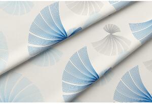 Ubrus teflonový béžový s modrými vějíři Rozměry: 80x80, Tvar: Čtverec