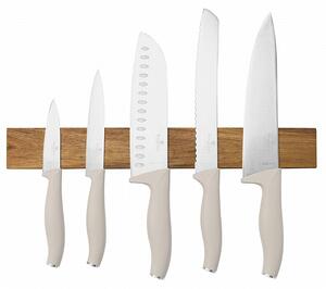 Sada nožů s magnetickým držákem z akátového dřeva 6 ks Sahara Collection