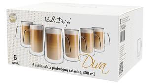 Sada 6 dvoustěnných hrnků Vialli Design Diva, 300 ml