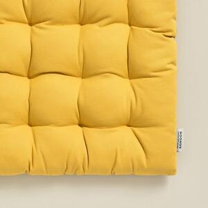 Prémiový žlutý bavlněný polštář na židli 40x40 cm