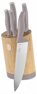 Sada nožů se stojanem BAMBOO 6 ks Taupe Collection