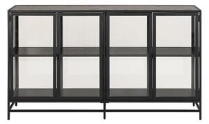 Černá vitrína Actona Seaford, 152,4 x 86,4 cm