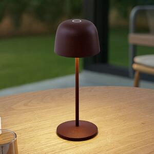 Nabíjecí stolní lampa Lindby LED Arietty, rezavě hnědá, 27 cm, IP54