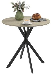 HOMCOM Kulatý Jídelní Stůl Ø80cm ve Vintage Stylu se Ocelovými Nohami, Kuchyňský Stůl do Jídelny, Kuchařský Stůl, Home Office, Bílý Dub | Aosom