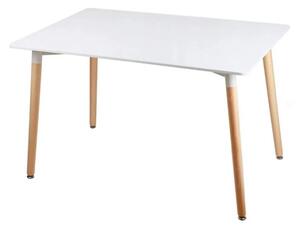 Bílý jídelní set 1 + 4, stůl BERGEN 140 + židle YORK OSAKA
