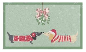 Rohožka s vánočním motivem z recyklovaného plastu 40x70 cm Christmas Sausage Dogs – Artsy Doormats