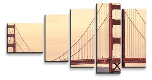 Sablio Obraz - 5-dílný Golden Gate 2 - 100x60 cm