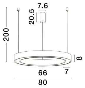 LED lustr Morbido 80 zlaté s dálkovým ovládáním – Zlatá
