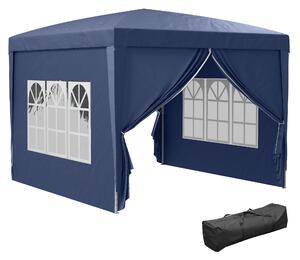 Pavilon Outsunny 3x3m, Voděodolný a Stabilní Zimní Stan s Rychlým Sestavením, UV Ochrana 50+, Skládací Párty Stan s 4 Bočními Stěnami pro Zahradu, Mod