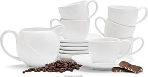 Konsimo Porcelánový kávový servis na espresso 13 ks RESEDA pro 6 osob bílý