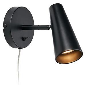 Černé nástěnné světlo Markslöjd Crest, výška 17 cm