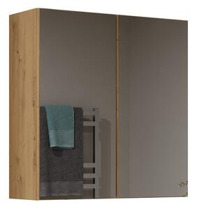 TP Living Závěsná koupelnová skříňka POLA 60 cm se zrcadlem dub artisan