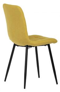 Jídelní židle SUSAN — kov, látka, více barev Žlutá