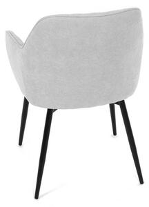 Jídelní židle, stříbrná látka, černý kov DCL-221 SIL2
