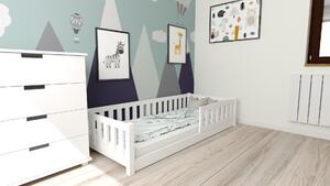 Dětská Montessori postel PINELO 90 x 200 cm, bílá Matrace: Matrace Deluxe 10 cm, Rošt: Bez roštu