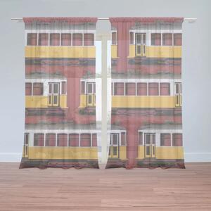 Sablio Záclony Lisabonské historické tramvaje Červený Pattern: 2ks 150x250cm