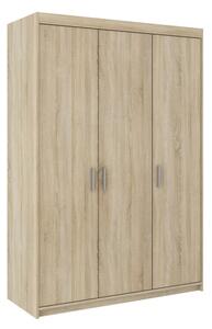 Třídveřová šatní skříň ADELINA - šířka 133 cm, dub sonoma
