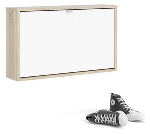 Bílý botník s rámem v dubovém dekoru Tvilum Shoes, hloubka 17 cm