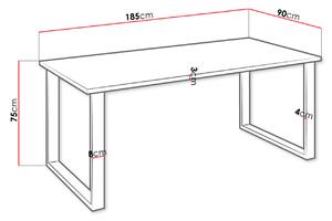 Obdelníkový jídelní stůl IMPER 4 - bílý / černý mat
