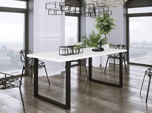 Obdelníkový jídelní stůl IMPER 2 - bílý / černý mat