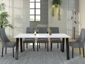Industriální jídelní stůl KLEAN 4 - bílý / černý mat