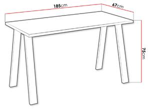 Industriální jídelní stůl KLEAN 2 - bílý / černý mat