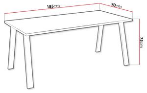 Industriální jídelní stůl KLEAN 4 - dub lancelot / černý mat