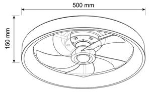 Brilagi - LED Stmívatelný stropní ventilátor LED/34W/230V pr. 50 cm bílá + DO