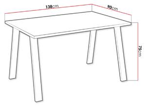 Industriální jídelní stůl KLEAN 3 - dub artisan / černý mat