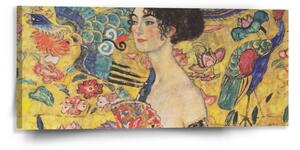 Sablio Obraz Dáma s vějířem - Gustav Klimt - 110x50 cm