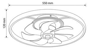 Brilagi - LED Stmívatelný stropní ventilátor LED/66W/230V 55 cm bílá/zlatá + DO