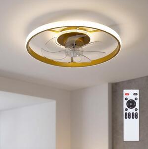 Brilagi - LED Stmívatelný stropní ventilátor LED/66W/230V 55 cm bílá/zlatá + DO