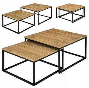 Konferenční stolek LoftInspired Velen čtvercový 75 x 75 x 42 cm dub craft