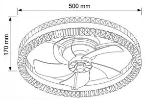 Brilagi - LED Stmívatelný stropní ventilátor LED/62W/230V pr. 50 cm černá + DO