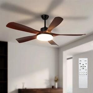 Brilagi - LED Stmívatelný stropní ventilátor LED/34W/230V 132 cm černá/hnědá +DO