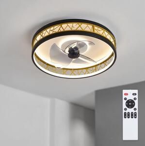 Brilagi - LED Stmívatelný stropní ventilátor LED/34W/230V 50 cm černá/zlatá + DO