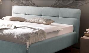 Modrá čalouněná dvoulůžková postel s úložným prostorem a s roštem 180x200 cm Lotte – Meise Möbel