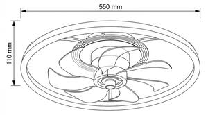 Brilagi - LED Stmívatelný stropní ventilátor LED/66W/230V 55 cm bílá/zlatá + DO