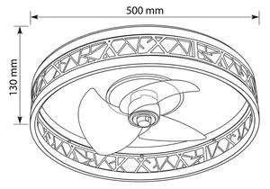 Brilagi - LED Stmívatelný stropní ventilátor LED/34W/230V 50 cm černá/zlatá + DO