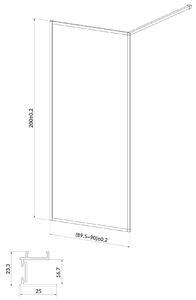 Cersanit Larga sprchová zástěna walk-in 90 cm chrom lesk/průhledné sklo S932-135