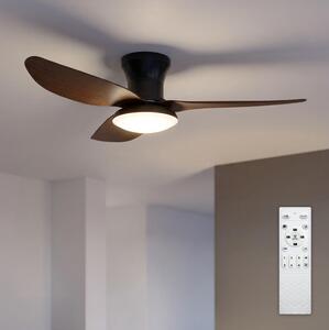 Brilagi - LED Stmívatelný stropní ventilátor LED/38W/230V 100 cm černá/hnědá +DO