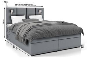 Americká postel ANDY - 120x200, černá