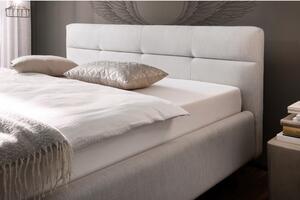 Světle šedá čalouněná dvoulůžková postel s úložným prostorem s roštem 160x200 cm Lotte – Meise Möbel