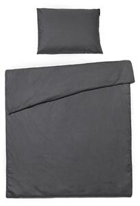 Antracitově šedé povlečení na jednolůžko ze stonewashed bavlny Bonami Selection, 140 x 220 cm